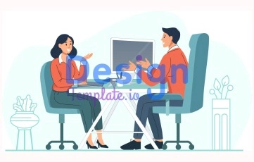 Job Interview Illustration Animation Scene