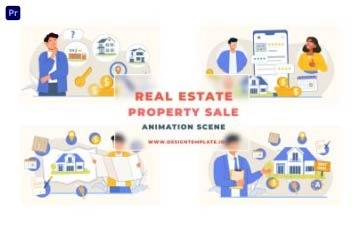 Real Estate Property Sale Animation Scene Premiere Pro Templates