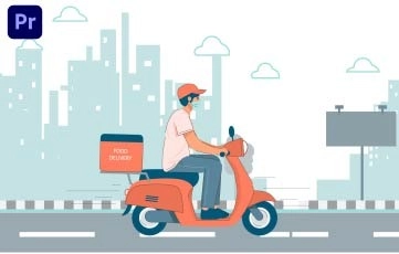 Food Delivery Character Animation Premiere Pro Templates