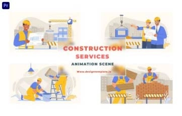 Construction Services Animation Scene Premiere Pro Templates