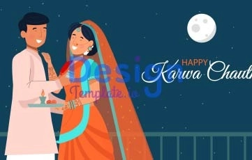 Karwa Chauth Indian Festival Animation Secne