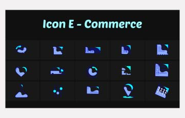 Icon E - Commerce Cartoon Animated After Effect Template