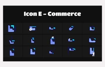 Icon E - Commerce 2D Animation Scene