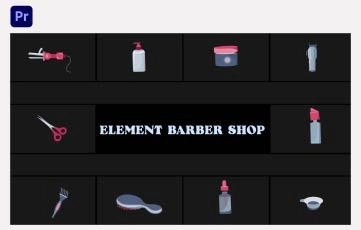 Element Barber Shop Illustration  Premiere Pro Templates