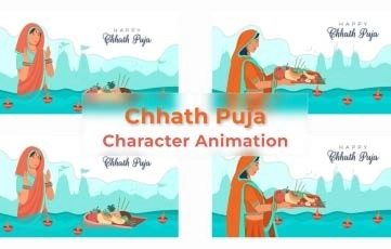 Chhath Puja Character Animation Premiere Pro Templates