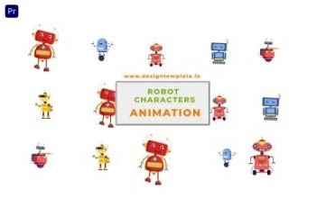 Robot Character Animation Scene Premiere Pro Templates