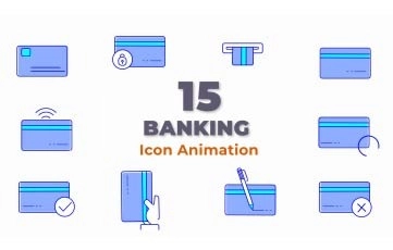 Icon Banking 2D Animation Scene