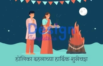 Holika Dahan Indian Festival Character Animation Scene