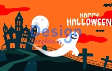 Halloween Day Ghost Animation Scene