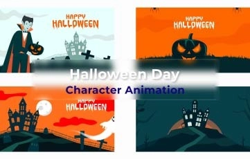 Halloween Day Character Animation Premiere Pro Templates