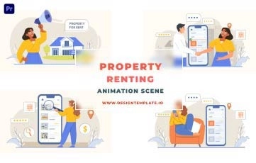 Property Renting Animation Scene Premiere Pro Templates