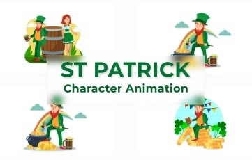 Flat Character Animation St Patrick Day Premiere Pro Templates