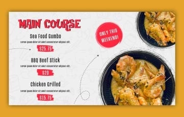 Food Menu Promo After Effects Slideshow Template