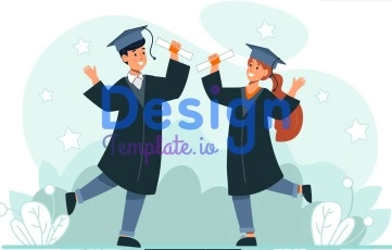Graduation Celebration Character Animation Scene
