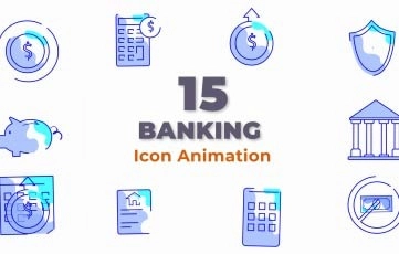 Banking Icon Elements Scene