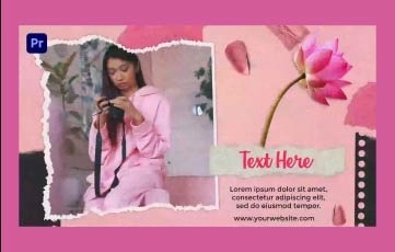 Pink Paper Premiere Pro Slideshow Templates