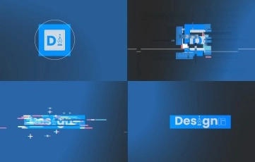 Retro Glitch Logo Reveal After Effects Templates