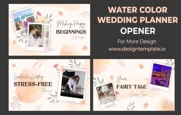 Watercolor Wedding Planner Opener After Effects Templates