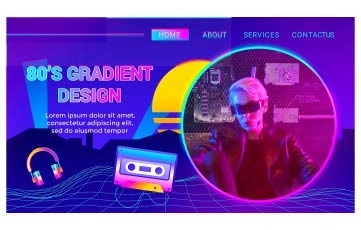 80's Gradient Slideshow After Effects Templates