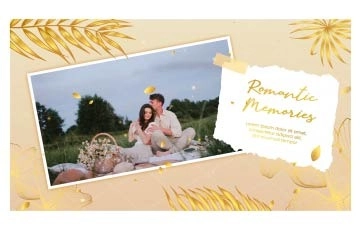 Golden Leaves Elegant Romantic Memories Slideshow After Effects Templates