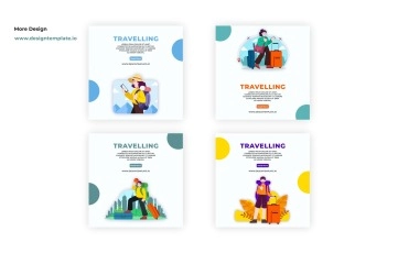 Travelling Animated Scene Instagram Post After Effects Template