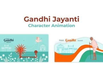 Mahatma Gandhi Jayanti Illustration After Effects Template