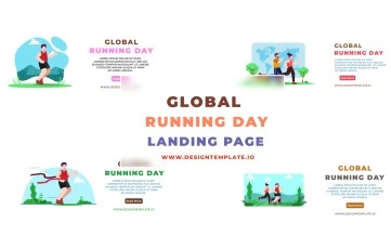 Global Running Day Landing Page After Effects Template
