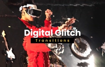 Latest Digital Glitch Transitions Pack After Effects Template