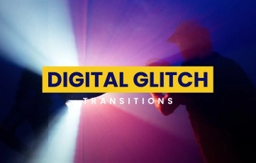 Best Digital Glitch Transitions Pack After Effects Template
