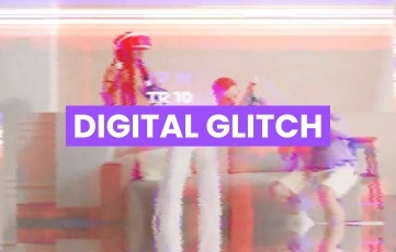 New Digital Glitch Transitions Pack After Effects Template