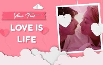 Romantic Pink Cloud Theme Photo Slideshow After Effects Template