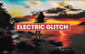 Electric Glitch Transitions Pack After Effects Template