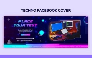 Techno Facebook Cover After Effects Template