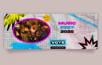 Music Fest Facebook Cover After Effects Template 02