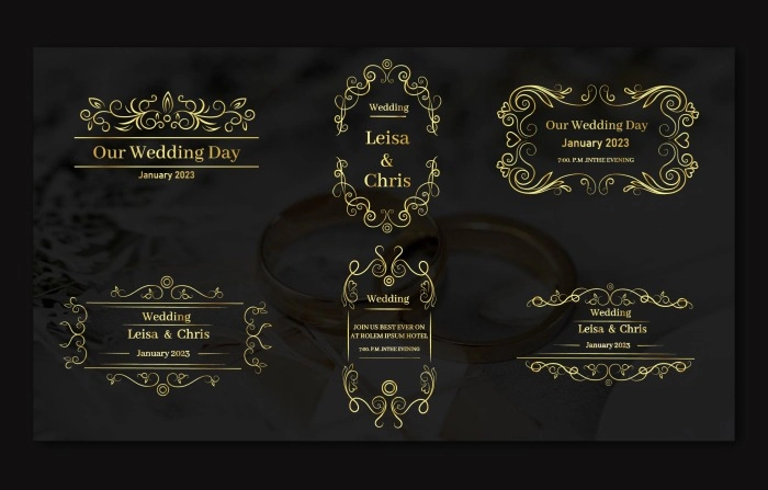 Golden Wedding Titles Illustration