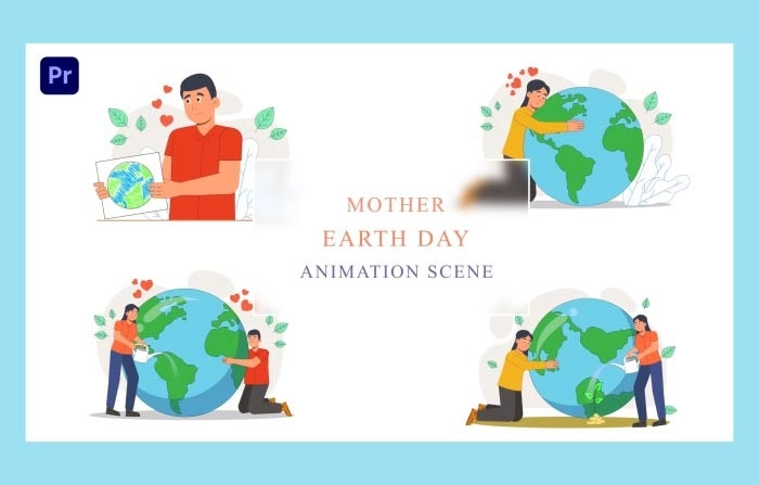 Mother Earth Day Animation Scene Premiere Pro Template