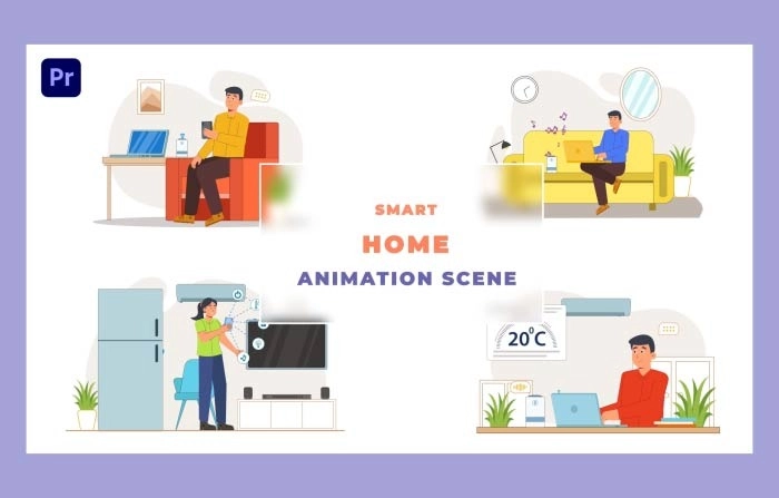 Smart Home Animation Scene Premiere Pro Template