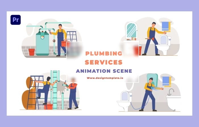 Plumbing Services Animation Scene Premiere Pro Template