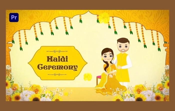 Haldi Ceremony Digital Invitation Slideshow Premiere Pro Template