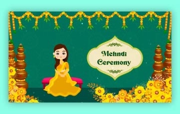 Mehendi Ceremony Online Invitation Slideshow After Effects Template