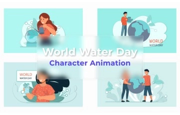 World Water Day Character Animation Scene Pack
