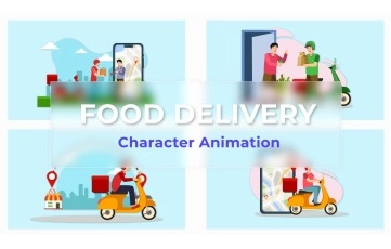 Food Delivery Character Animation Scene Pack 2