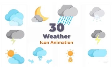 Weather Icon Character Animation Scene AE Template