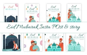 Eid Mubarak Instagram Story Post AE Templates