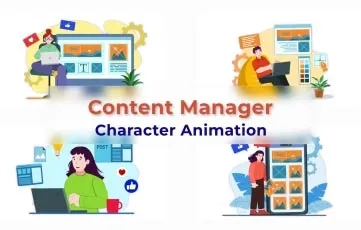 Content Manager Character Animation After Effects Template