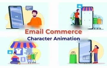 Email Commerce Character Animation After Effects Template