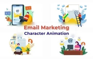 Email Marketing Character Animation After Effects Template