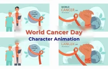 World Cancer Day Character Animation After Effects Template