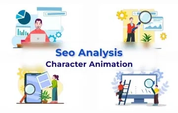SEO Analysis Character Animation After Effects Template