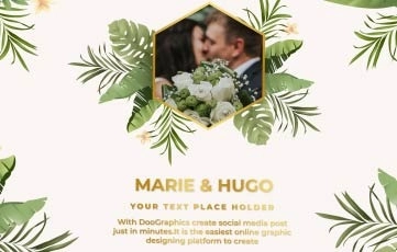 Green leaf Style Wedding Invitation Slideshow After Effects Template
